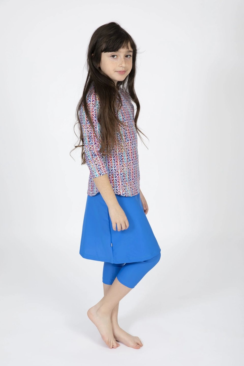 Girls Stained Glass Top and Skirt Swim Set - Image 2
