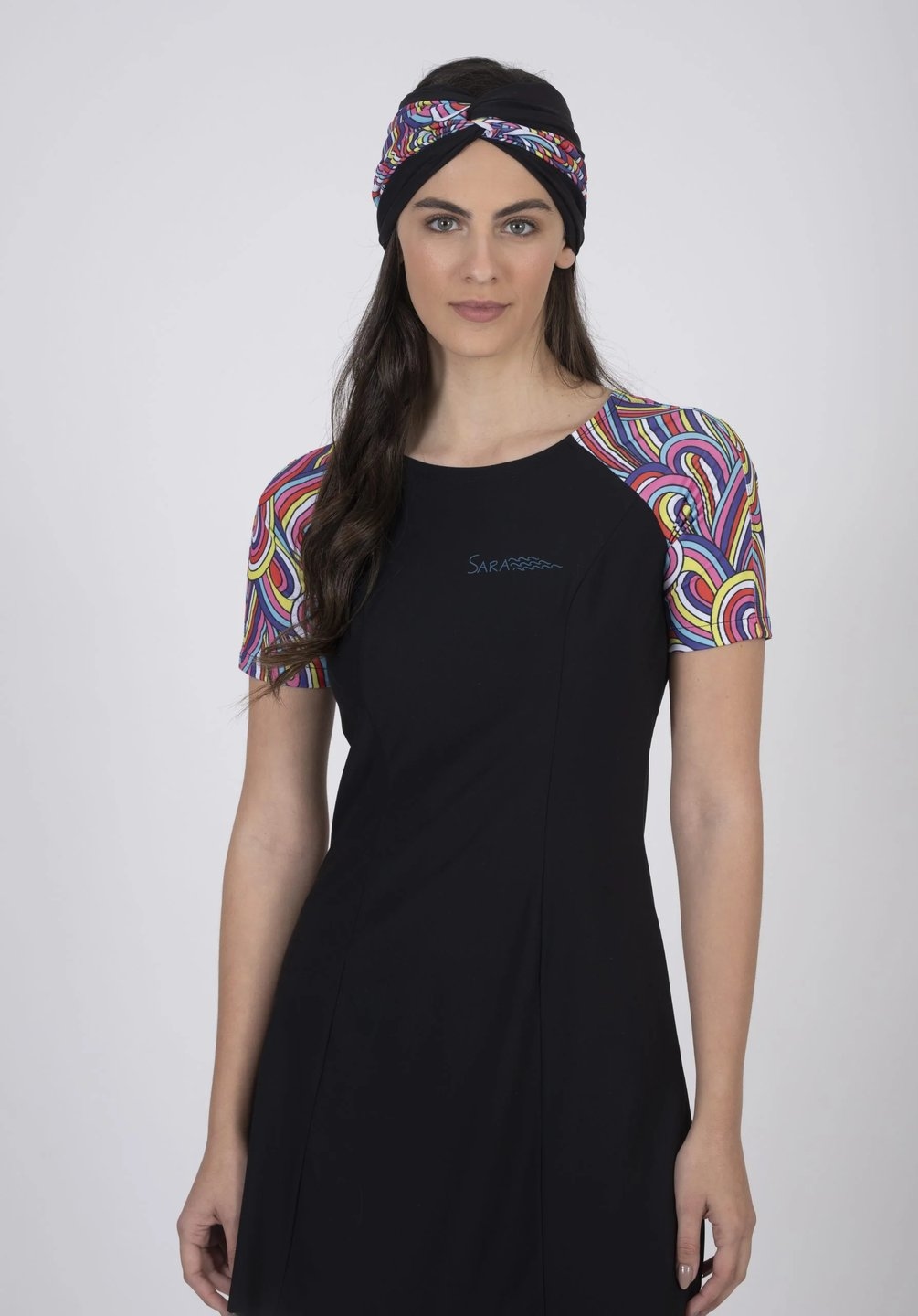 Colorful Arches Short Sleeve Tunic for Swim and Sport - Image 3