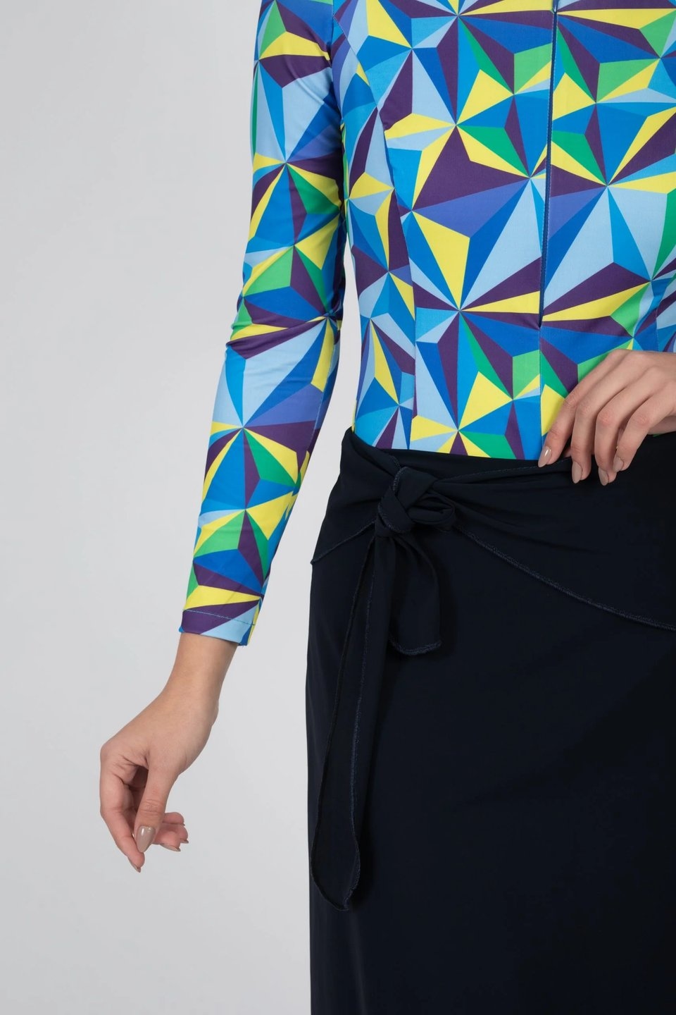 Geometric Swim and Sport Bodysuit(with Skirted Shorts) - Image 3