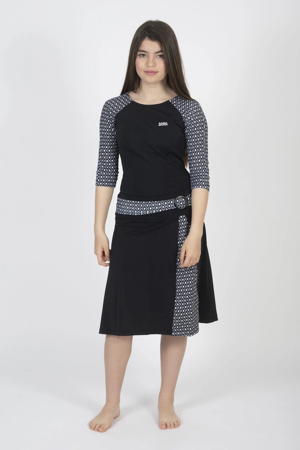 Black and White Buckle Swim Set - Image 6