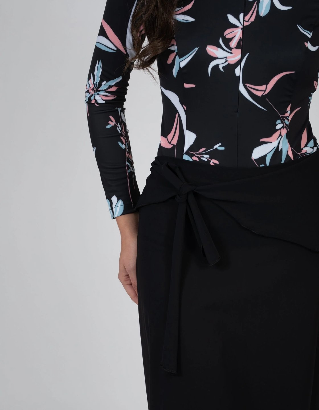 Black Leaf Swim and Sport Bodysuit(with Skirted Shorts) - Image 3