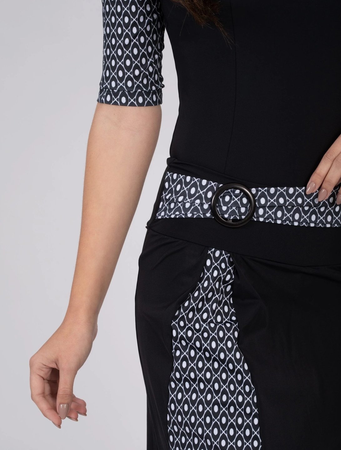 Black and White Buckle Swim Set - Image 4