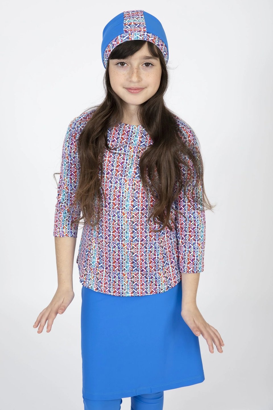 Girls Stained Glass Top and Skirt Swim Set - Image 3