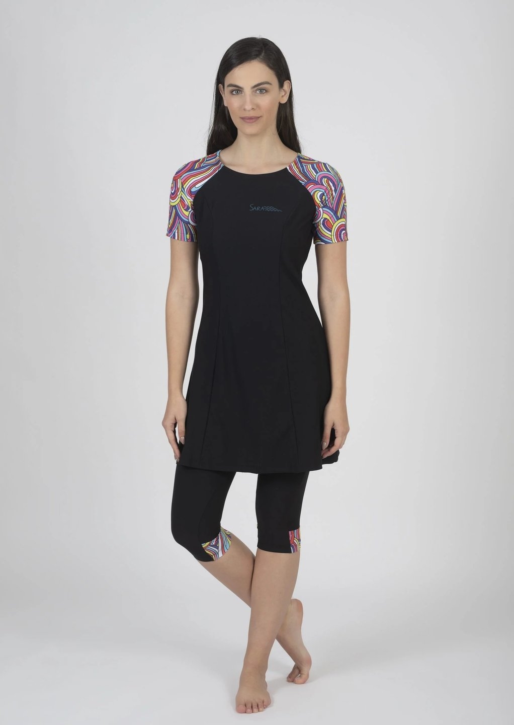 Colorful Arches Short Sleeve Tunic for Swim and Sport - Image 4