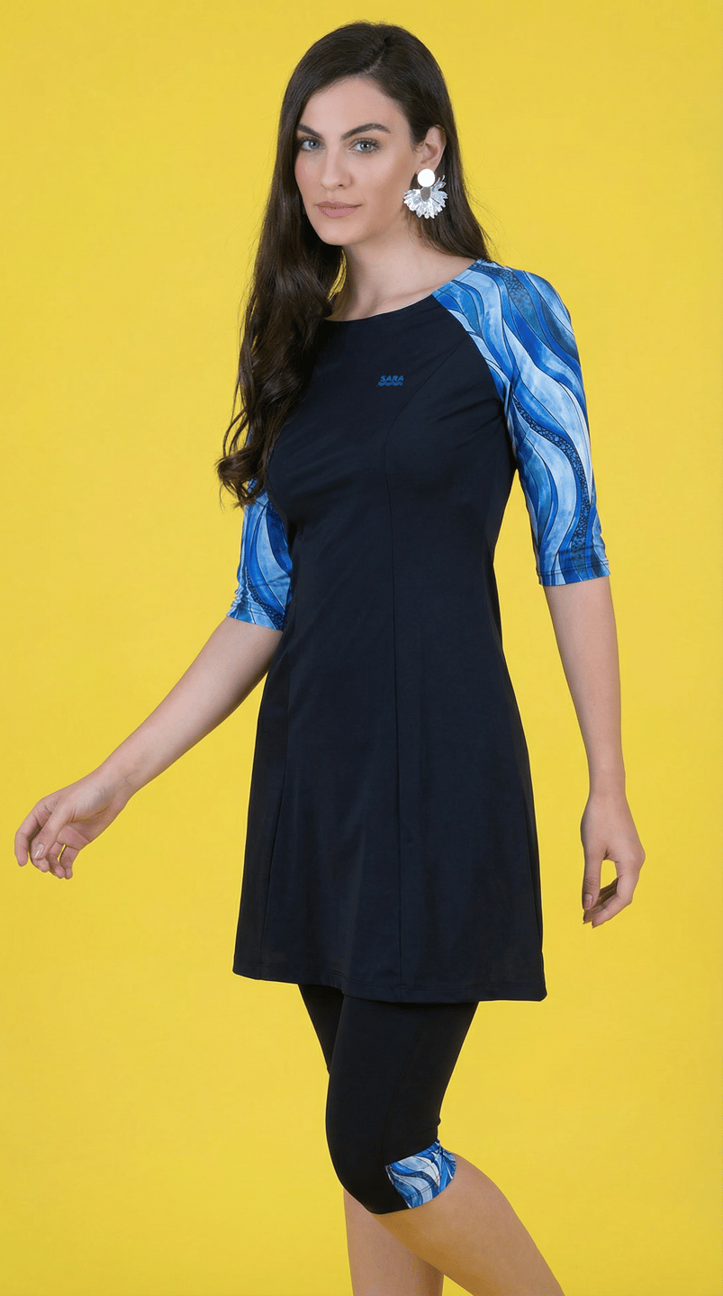 Blue Waves Long Sleeve Tunic for Swim and Sport - Image 2