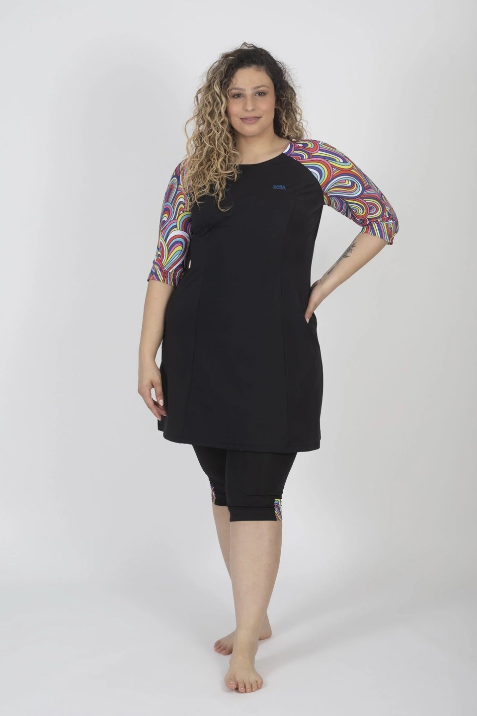 Colorful Arches Long Sleeve Tunic for Swim and Sport - Image 3