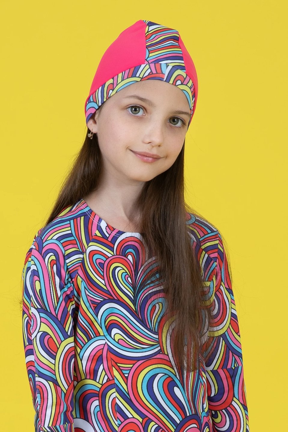 Girls Colorful Waves Top and Skirt Swim Set - Image 2