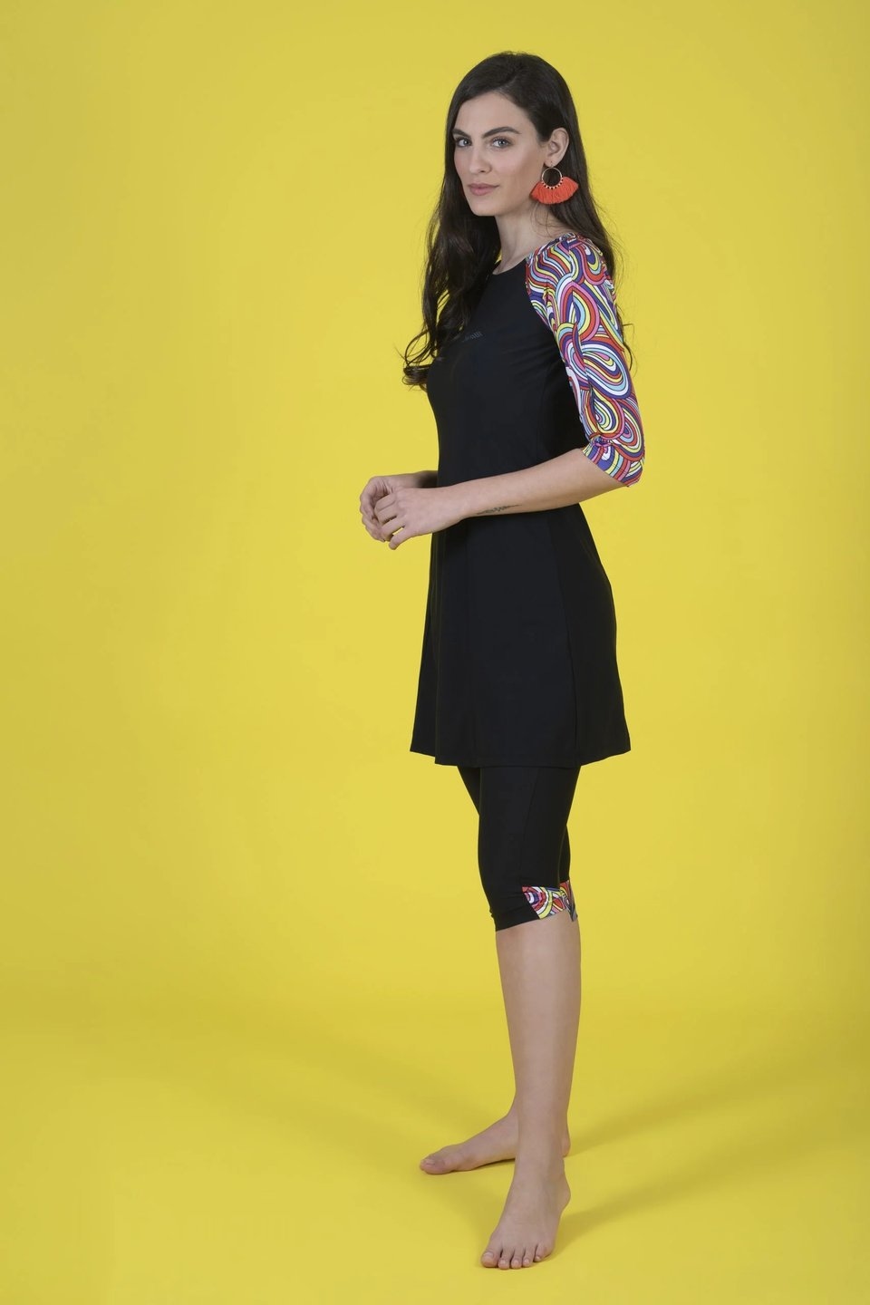 Colorful Arches Long Sleeve Tunic for Swim and Sport - Image 2